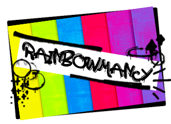 title card with a neon rainbow background, reading rainbowmancy