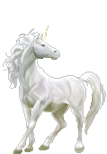 a sparkling gif of a unicorn, looking to the right
